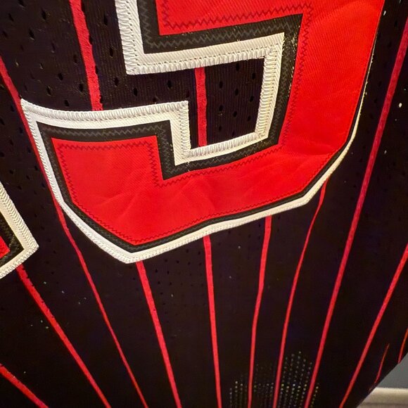 [SOLD] Chicago Bulls Michael Jordan - Black Pinstripe Jersey - Picture 5 of 5